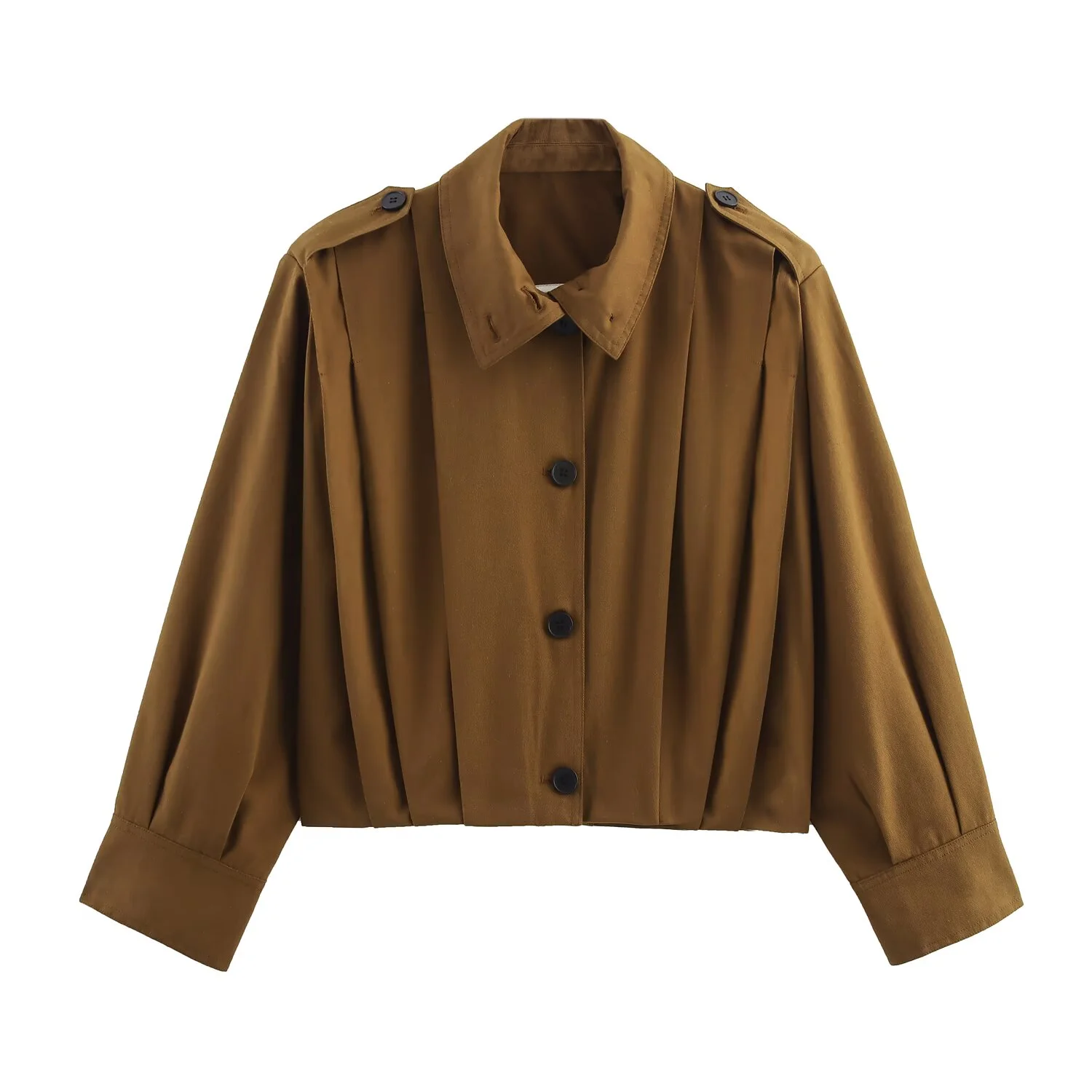 PB&ZA2025 autumn new women's casual fashion temperament simple loose versatile lapel long sleeve pleated short jacket
PB&ZA2025 autumn new women's casual fashion temperament simple loose versatile lapel long sleeve pleated short jacket