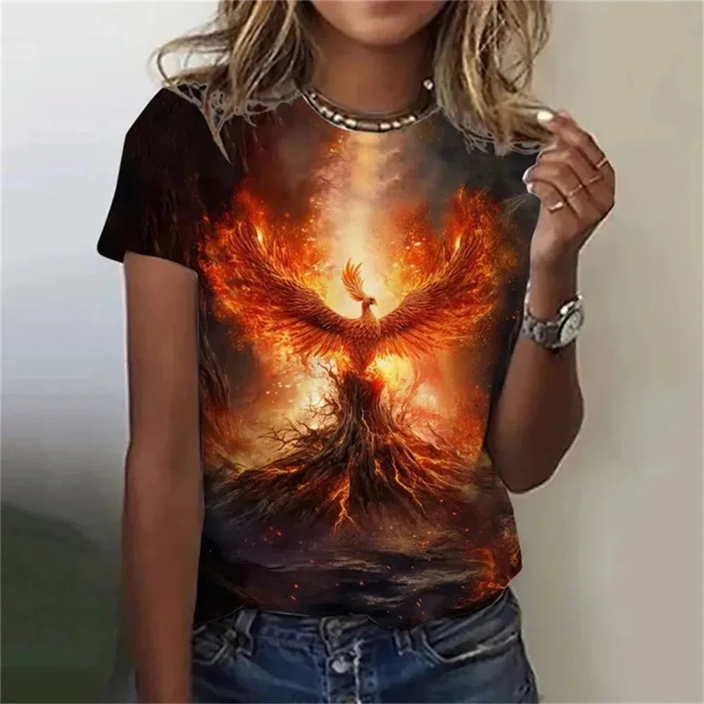 Новые футболки с 3D принтом серии Phoenix, женская модная футболка с круглым вырезом и коротким рукавом Y2k Harajuku, футболки большого размера, топы, женская одежда
Новые футболки с 3D принтом серии Phoenix, женская модная футболка с круглым вырезом и коротким рукавом Y2k Harajuku, футболки большого размера, топы, женская одежда