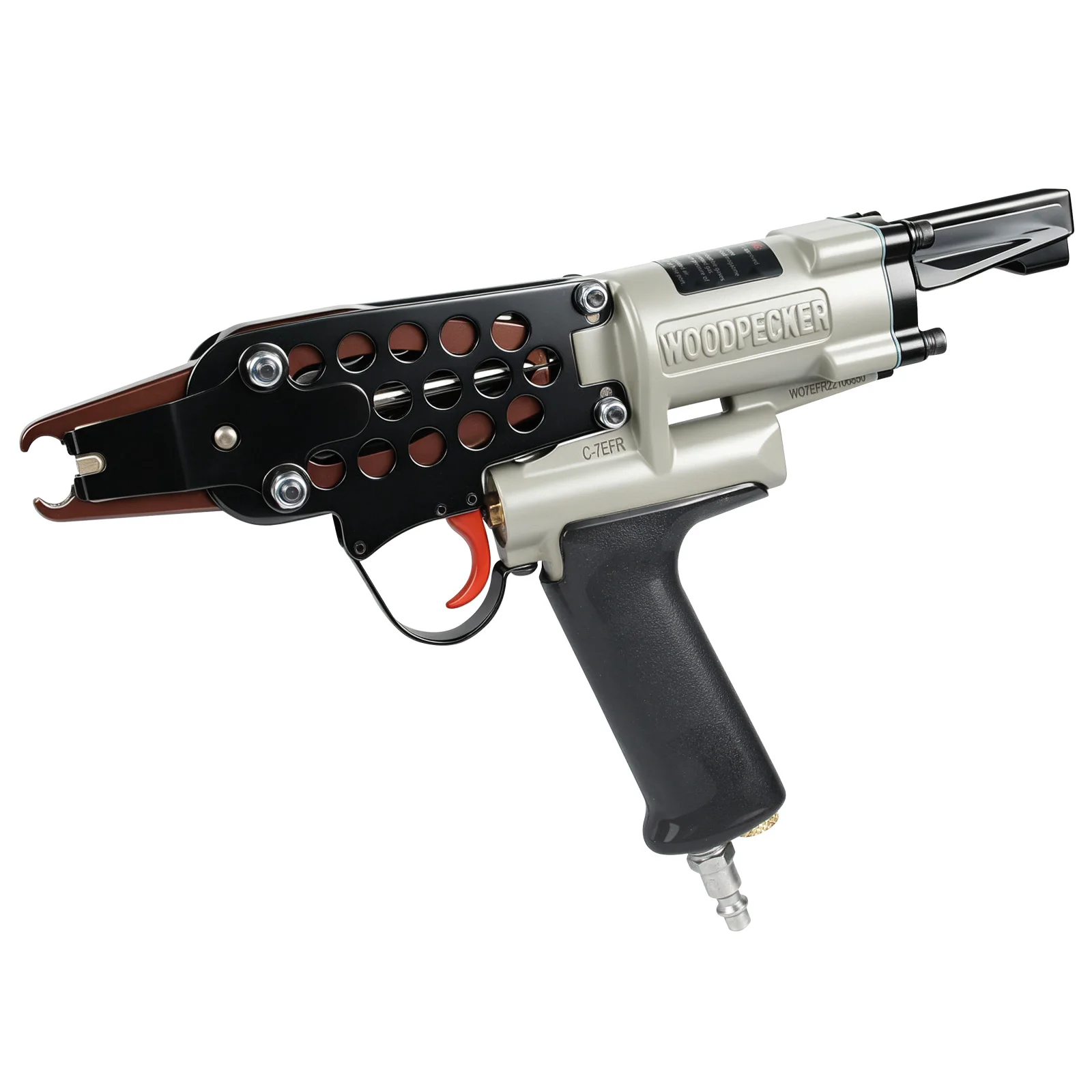 WOODPECKER C-7EFR/C-760FRT/C-7CFR52 15-Gauge , Air-Powered C-Ring Pliers for Crab Traps, Fence, and Spring Mattress
WOODPECKER C-7EFR/C-760FRT/C-7CFR52 15-Gauge , Air-Powered C-Ring Pliers for Crab Traps, Fence, and Spring Mattress