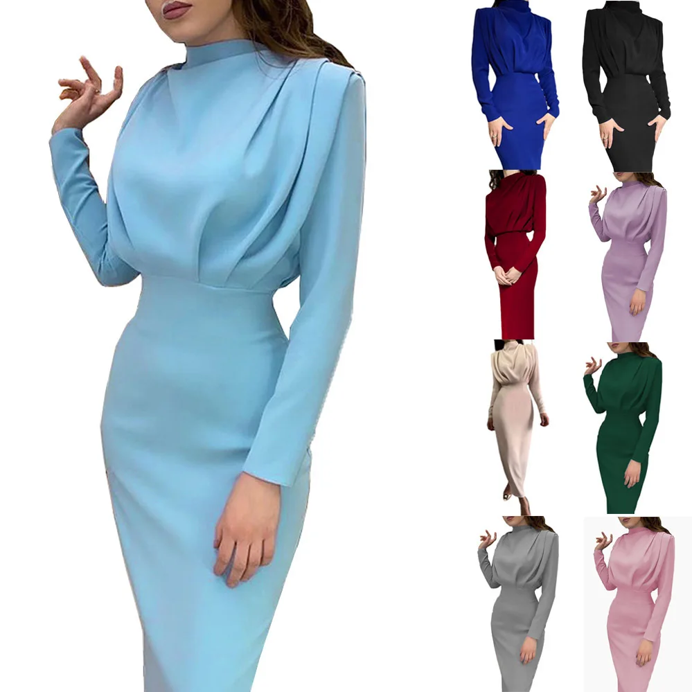 European and American 2024 autumn new style fashion temperament waist style solid color long sleeve dress
European and American 2024 autumn new style fashion temperament waist style solid color long sleeve dress