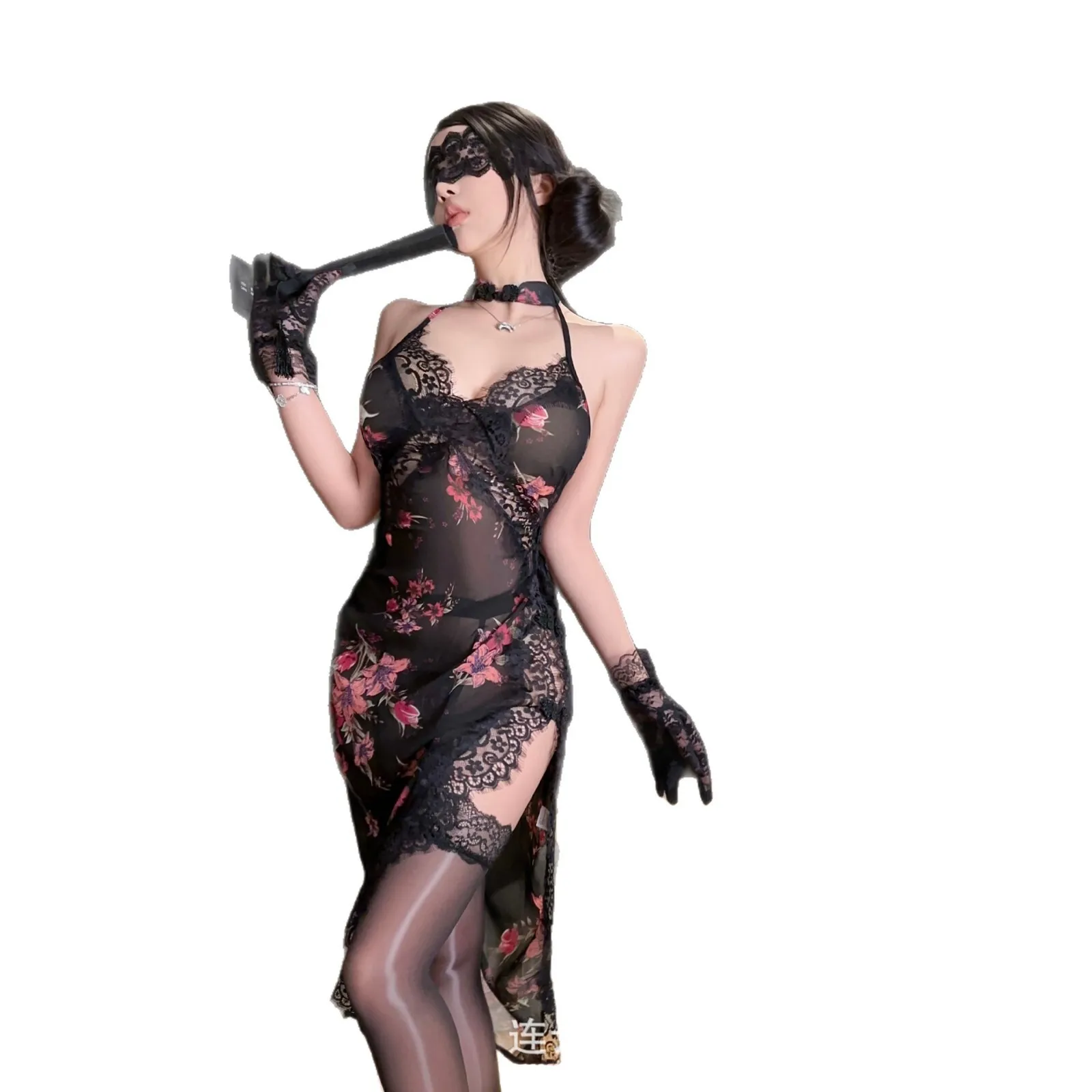 Sexy Lace Cheongsam For Night-time Fun Pure Flirtation Small Bust Uniform Sleepwear Dress Hanging Neck Pure Desire Dress 8K5W
Sexy Lace Cheongsam For Night-time Fun Pure Flirtation Small Bust Uniform Sleepwear Dress Hanging Neck Pure Desire Dress 8K5W