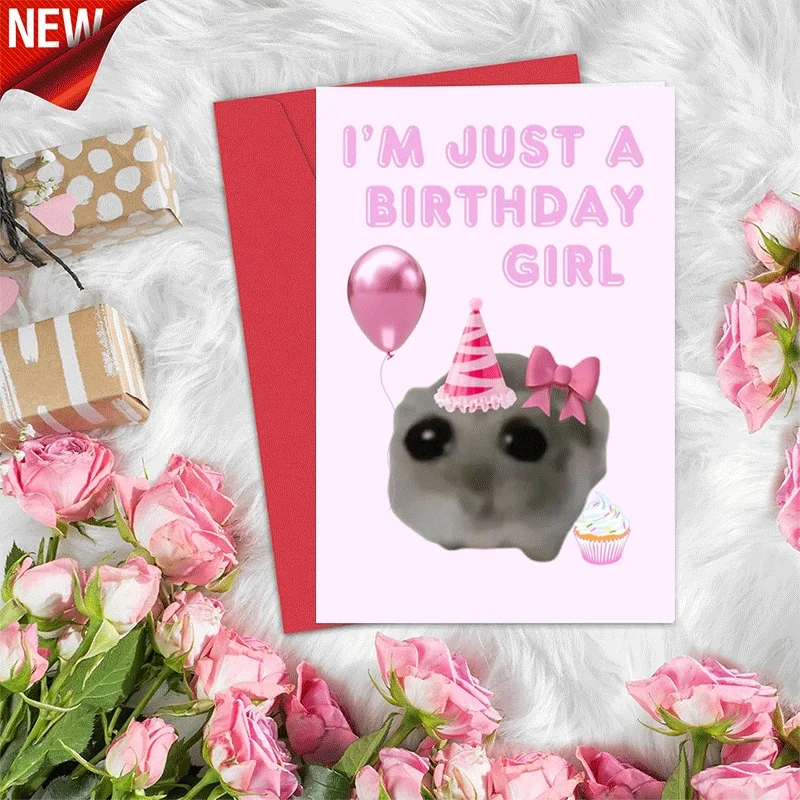 Birthday Girl Hamster Print Greeting Card Cute Party Themed Birthday Card for Girls
Birthday Girl Hamster Print Greeting Card Cute Party Themed Birthday Card for Girls