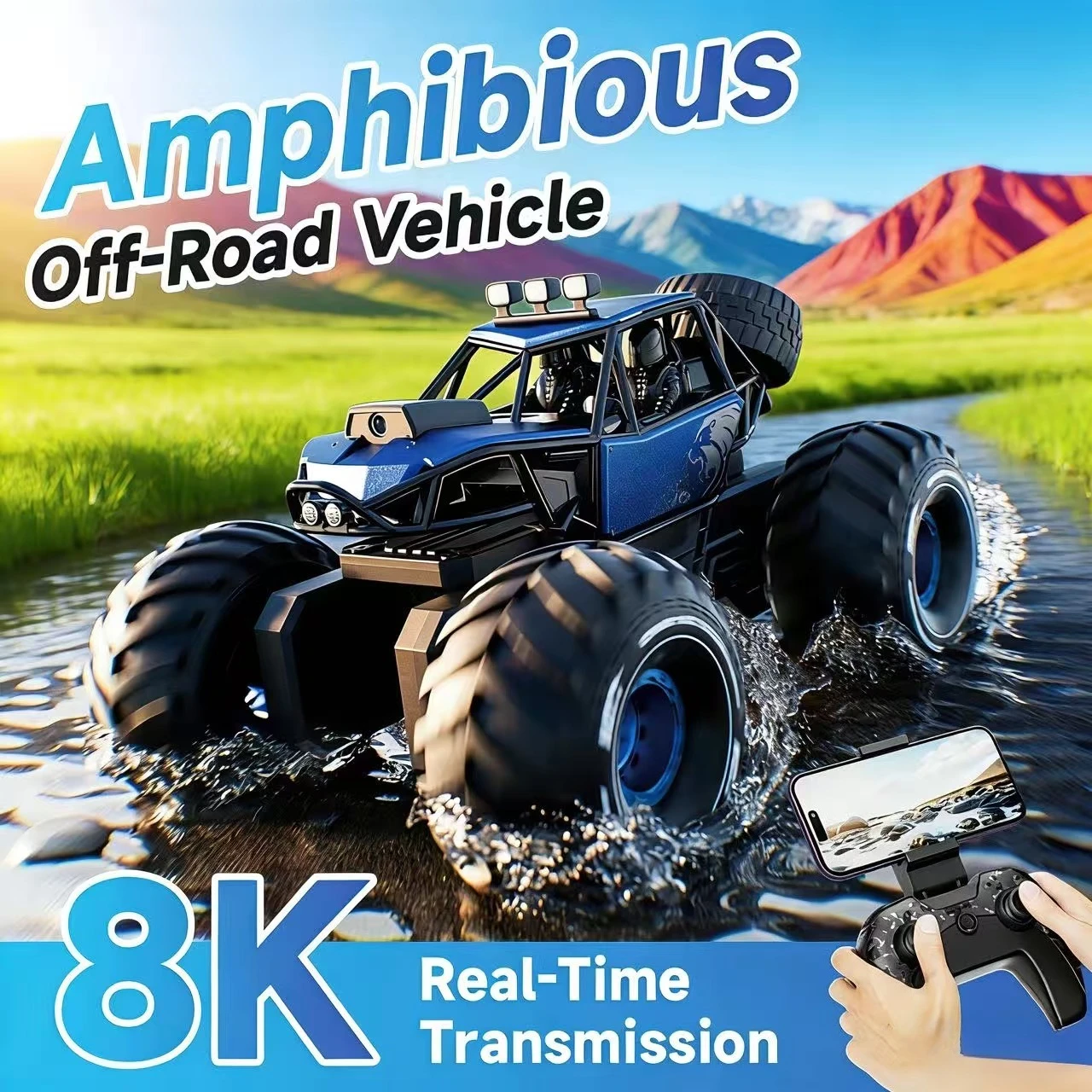 Автомобиль-амфибия с дистанционным управлением, новый автомобиль с дистанционным управлением Y10, радиоуправление 2,4G, вездеход, список подарков.
Автомобиль-амфибия с дистанционным управлением, новый автомобиль с дистанционным управлением Y10, радиоуправление 2,4G, вездеход, список подарков.