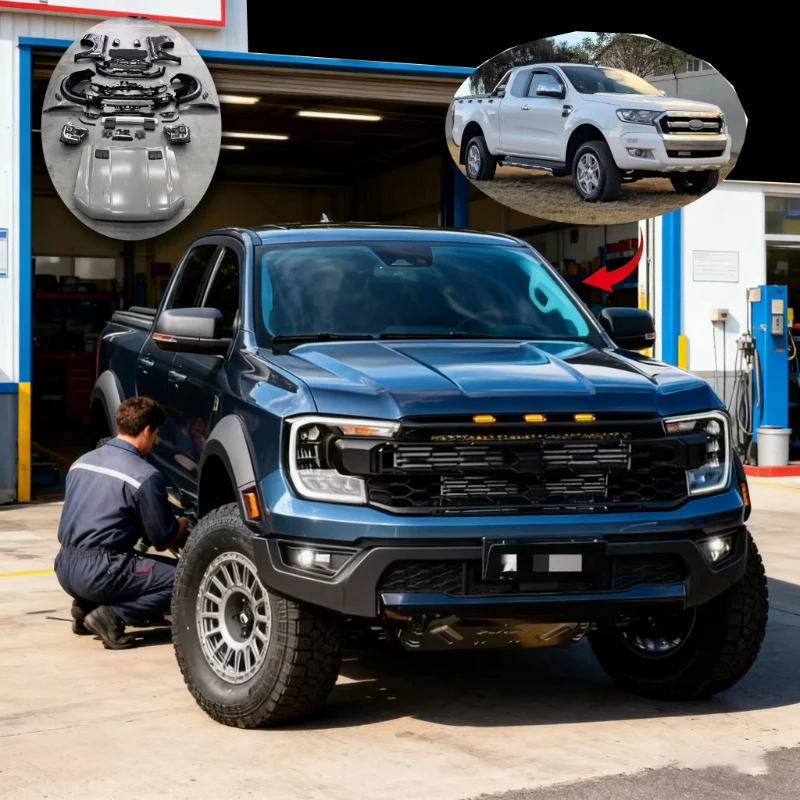 Fits Ford Ranger T6 T7 T8 2012-2019 Upgrade to 2024 T9 Raptor Style Body Kit, 2025 New Arrival Facelift Parts
Fits Ford Ranger T6 T7 T8 2012-2019 Upgrade to 2024 T9 Raptor Style Body Kit, 2025 New Arrival Facelift Parts