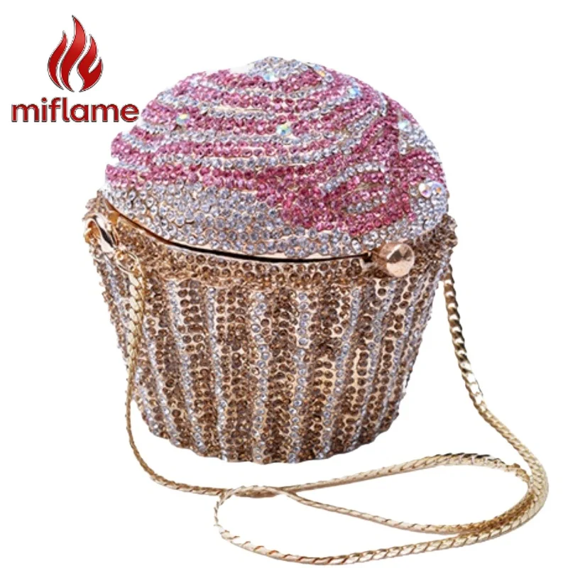 Women's Glamorous Cupcake Clutch Purse with Rhinestone Cutout Metal and Sparkly Crystal for Evening Wedding Party Prom
Women's Glamorous Cupcake Clutch Purse with Rhinestone Cutout Metal and Sparkly Crystal for Evening Wedding Party Prom