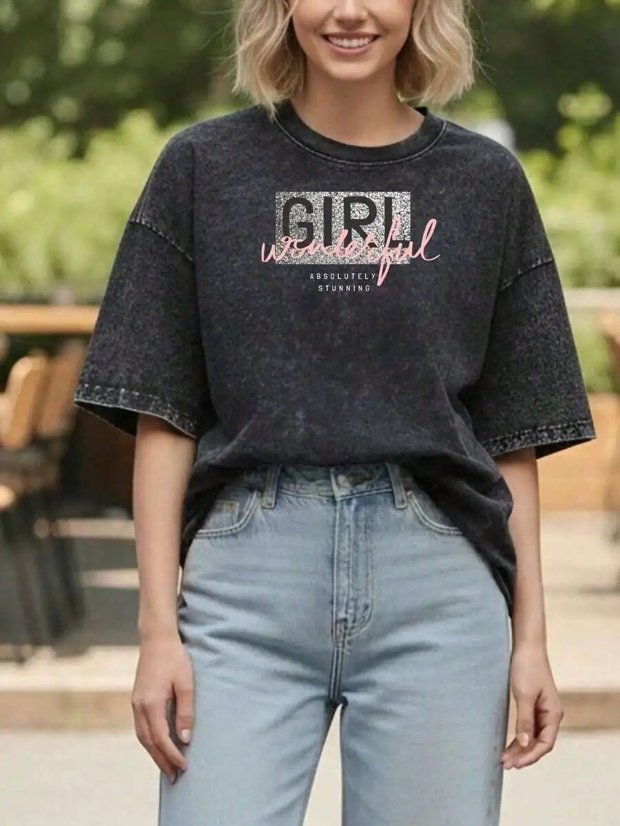 Black Washed Cotton Unisex Short Sleeve T-Shirt With Graphic Print
Black Washed Cotton Unisex Short Sleeve T-Shirt With Graphic Print