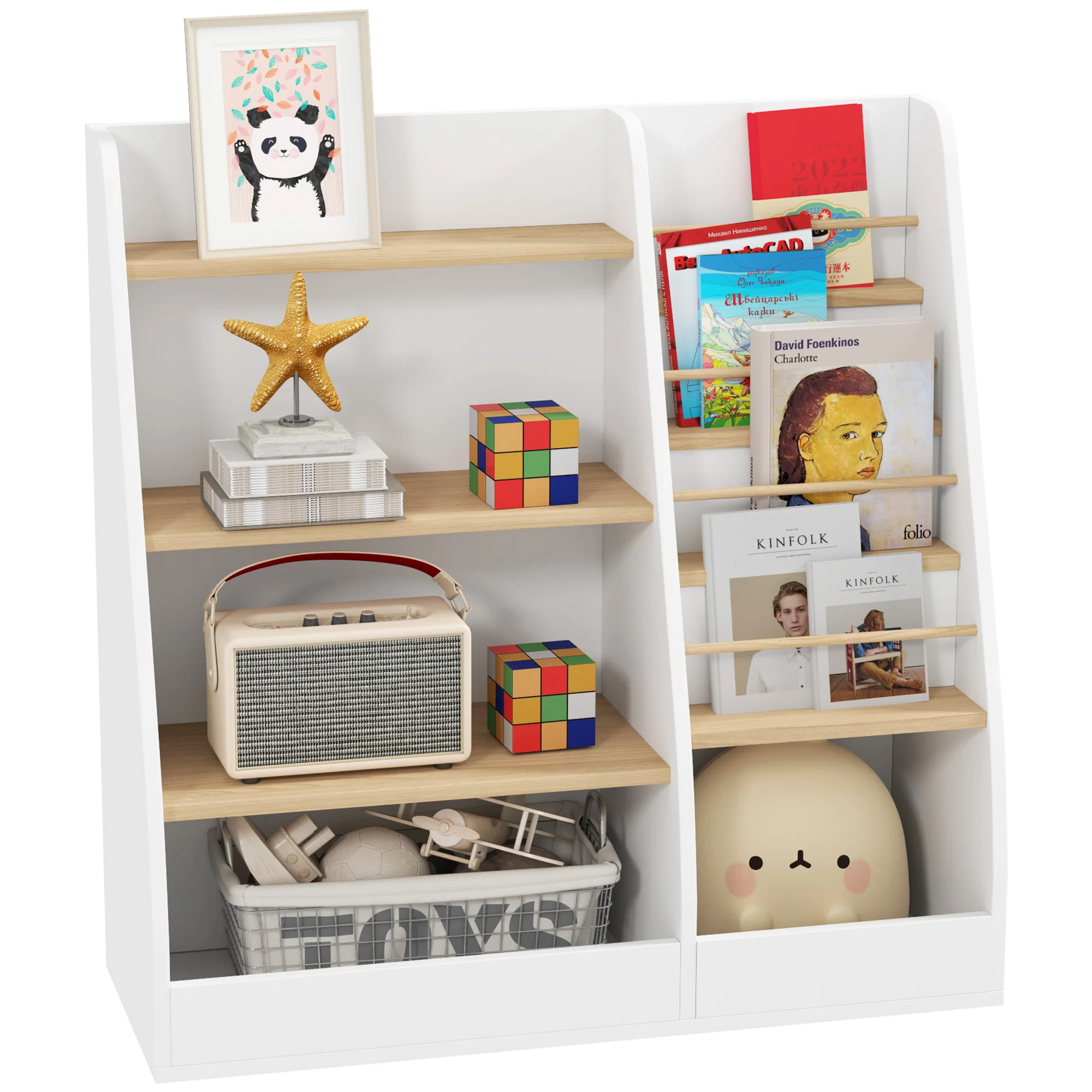 4-Tier Children's Book Shelf Children's Bookshelf with 4 Shelves and Compartments White
4-Tier Children's Book Shelf Children's Bookshelf with 4 Shelves and Compartments White