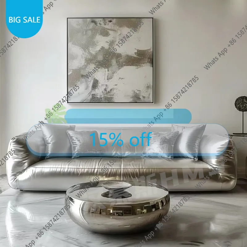 Yy Minimalist Niche Designer Studio Store Lobby Silver Pearlescent Leather Sofa
Yy Minimalist Niche Designer Studio Store Lobby Silver Pearlescent Leather Sofa