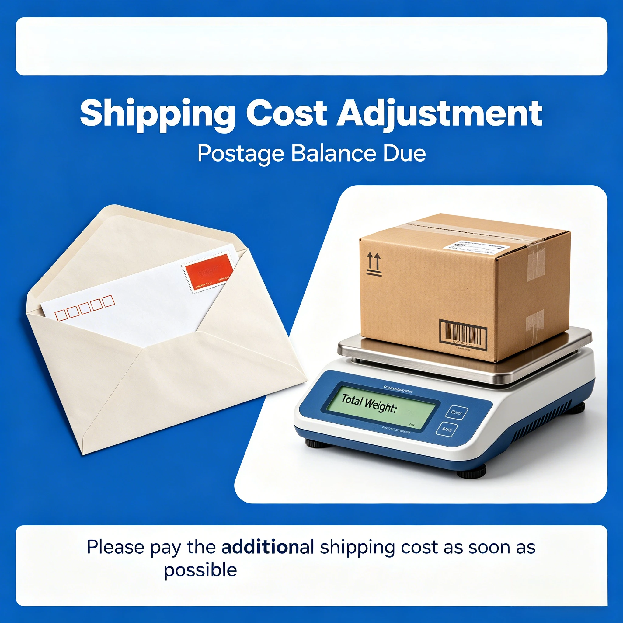 Additional Charge for Postage Difference
Additional Charge for Postage Difference