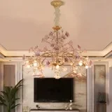 Bedroom Light Luxury Crystal Chandelier European Style Branch Peach Powder Ceramic Lantern Court Rose Decorative Lamp
Bedroom Light Luxury Crystal Chandelier European Style Branch Peach Powder Ceramic Lantern Court Rose Decorative Lamp