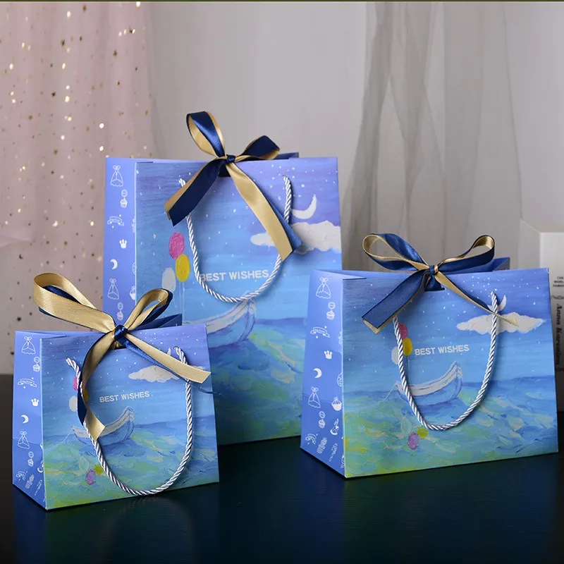 Blue boat and sea, gift bag, birthday gift, home storage packaging bag
Blue boat and sea, gift bag, birthday gift, home storage packaging bag
