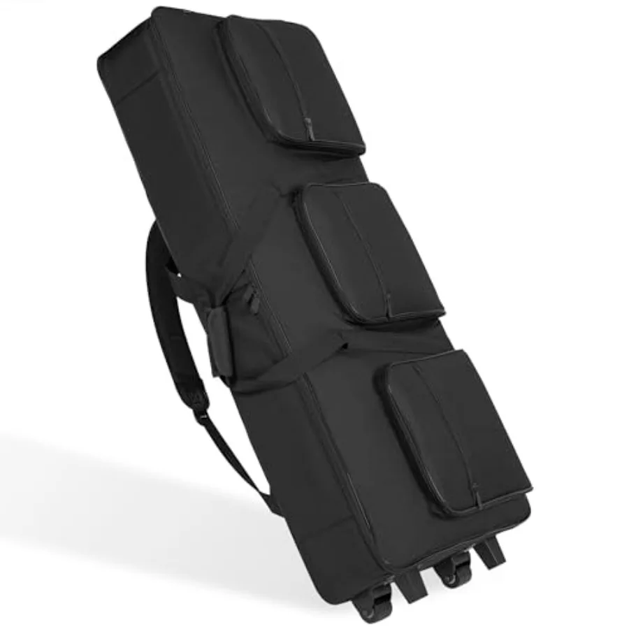 Rolling 61 Keys Electric Piano Keyboard Gig Bag with Wheels and Adjustable Straps for 61 Note Keyboard and Accessaries
Rolling 61 Keys Electric Piano Keyboard Gig Bag with Wheels and Adjustable Straps for 61 Note Keyboard and Accessaries