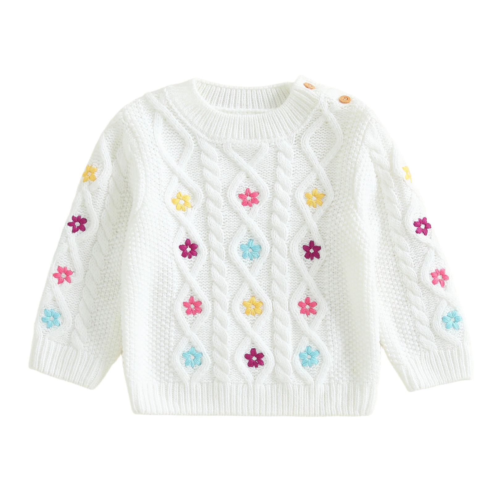 Toddler Baby Girls Knit Sweater Flower Embroidery Crew Neck Jacquard Pullover Long Sleeve Tops
Toddler Baby Girls Knit Sweater Flower Embroidery Crew Neck Jacquard Pullover Long Sleeve Tops