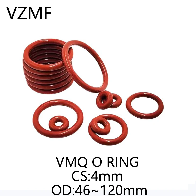 VMQ Red Silicone O-Ring OD 46~120mm Thickness CS 4mm Sealing Ring Waterproof & Insulated Gasket Washer
VMQ Red Silicone O-Ring OD 46~120mm Thickness CS 4mm Sealing Ring Waterproof & Insulated Gasket Washer