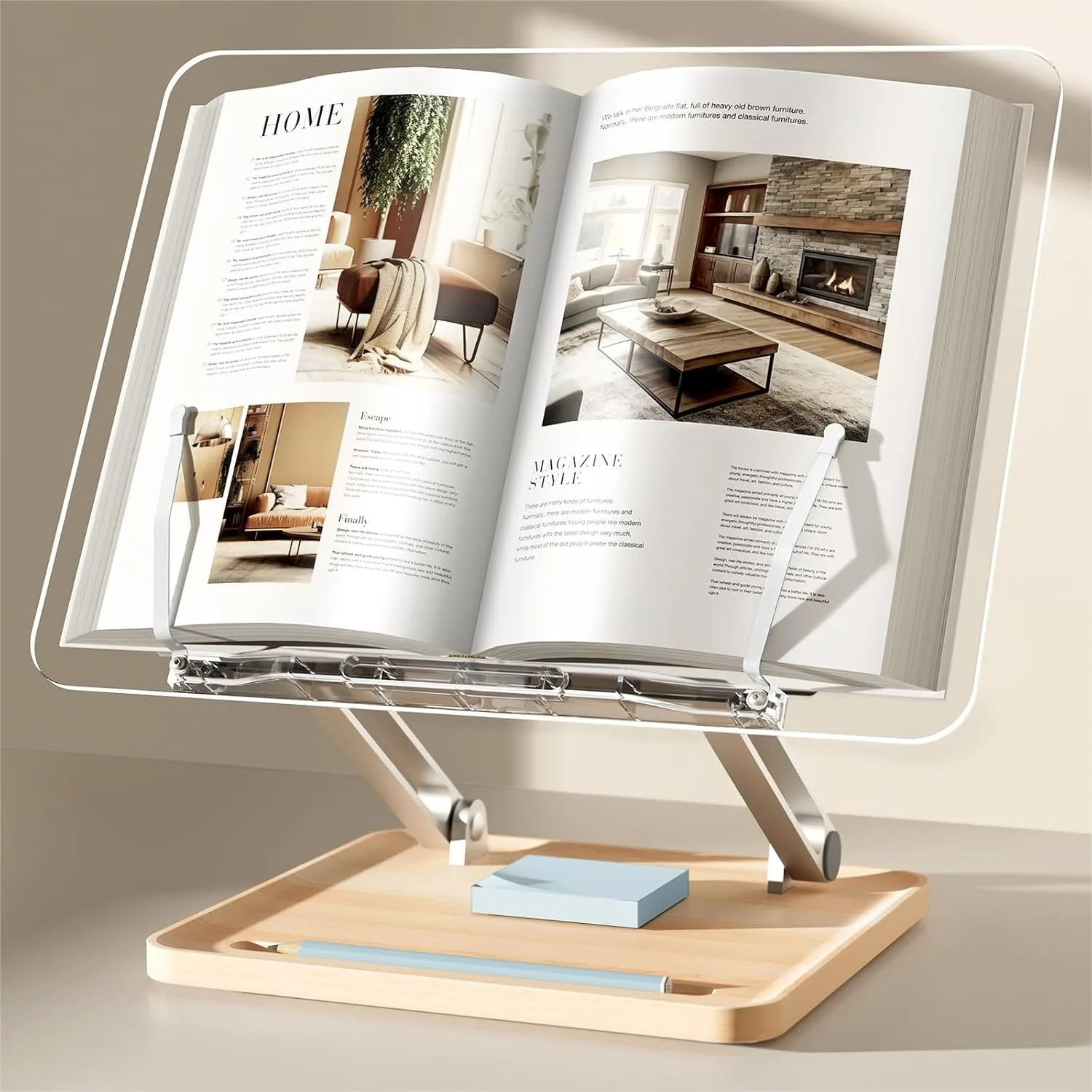 Adjustable Acrylic Book Stand with Pen Slot, Foldable Desktop Riser for Reading, Recipe, Textbook, Hands-Free Cookbook Stand
Adjustable Acrylic Book Stand with Pen Slot, Foldable Desktop Riser for Reading, Recipe, Textbook, Hands-Free Cookbook Stand
