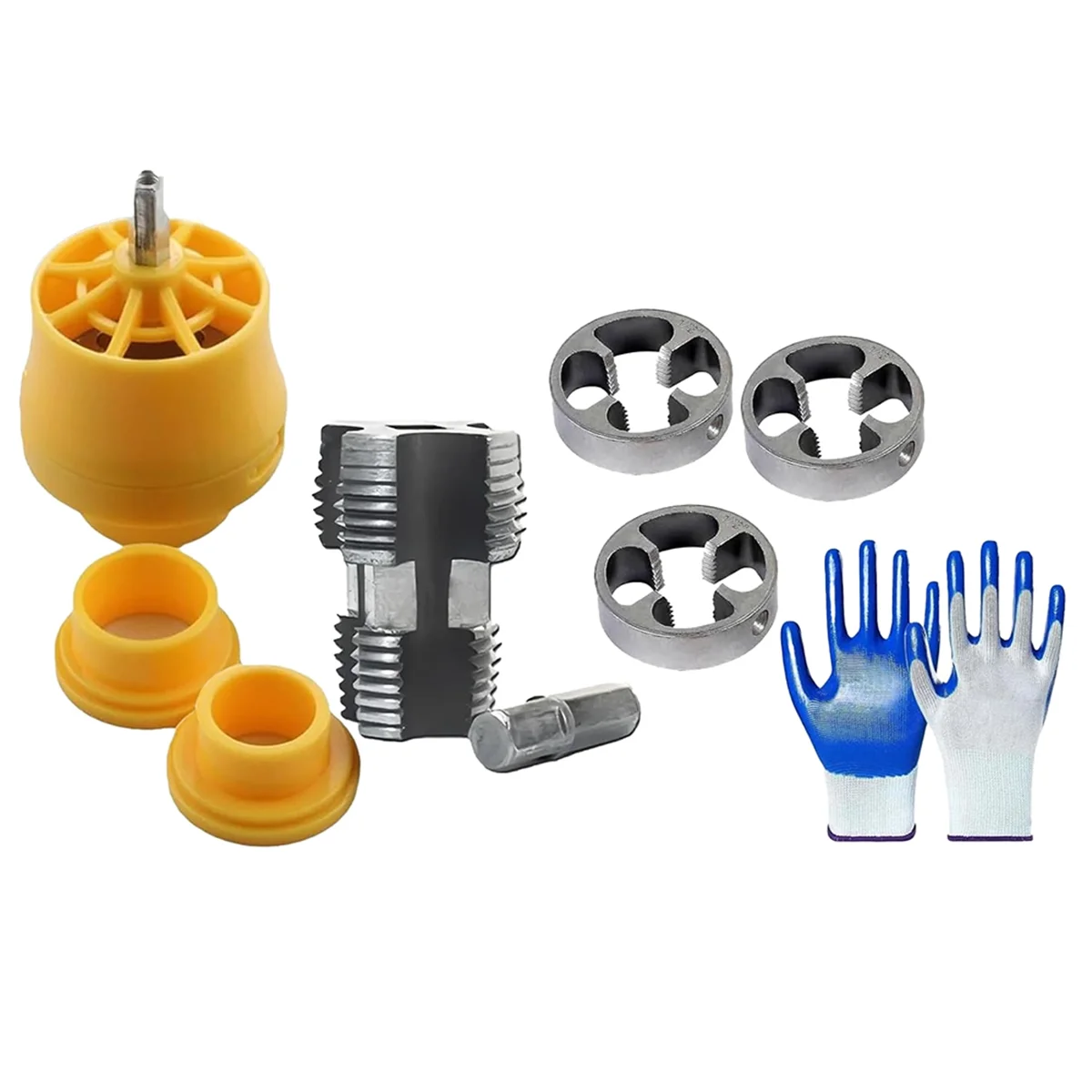 A83Z Electric Drill Compatible PVC Pipe Threader Kit with Various Die Sizes, PVC Thread Maker Tool for Electric Drill
A83Z Electric Drill Compatible PVC Pipe Threader Kit with Various Die Sizes, PVC Thread Maker Tool for Electric Drill