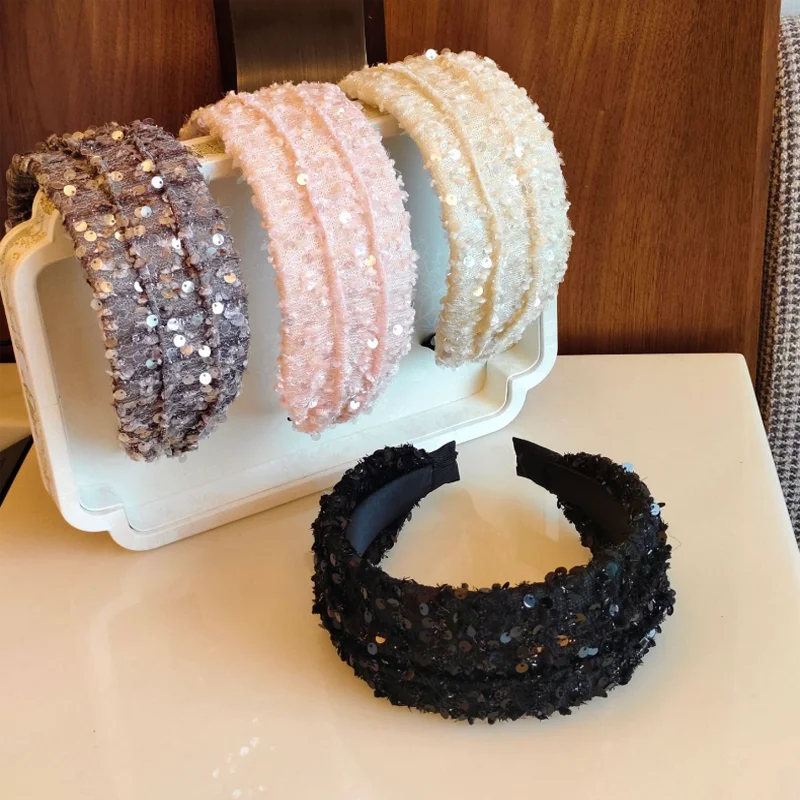 Face Wash Hair Hoop Handmade Sequin Wide Edge Headband Daily Women Hair Accessories and Headwear Solid Color Hairband Decoration
Face Wash Hair Hoop Handmade Sequin Wide Edge Headband Daily Women Hair Accessories and Headwear Solid Color Hairband Decoration
