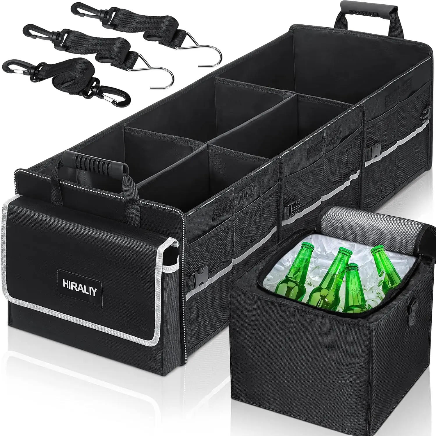 Foldable Car Trunk Storage Organizer with Cooler Bag Multi Compartment for SUV Truck
Foldable Car Trunk Storage Organizer with Cooler Bag Multi Compartment for SUV Truck