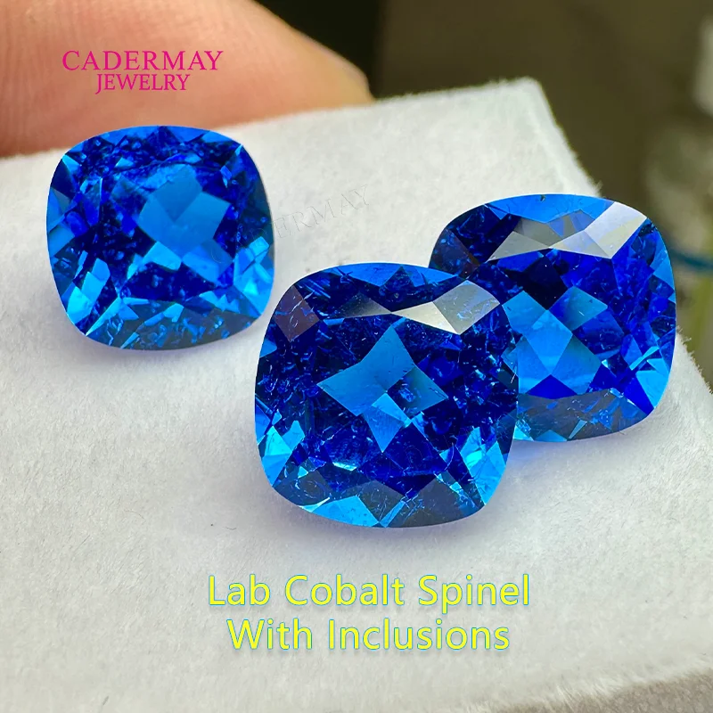Cadermay Synthetic Blue Spinel 5mm-12mm Square Cushion Shape Lab Cobalt Blue Spinel With Inclusions Gemstones for Jewelry Making
Cadermay Synthetic Blue Spinel 5mm-12mm Square Cushion Shape Lab Cobalt Blue Spinel With Inclusions Gemstones for Jewelry Making