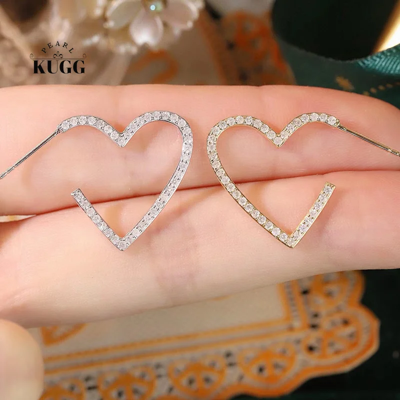 KUGG 100% 18K White or Yellow Gold Earrings Fashion Heart Shape 0.70carat Real Natural Diamond Earrings High Women's Jewelry
KUGG 100% 18K White or Yellow Gold Earrings Fashion Heart Shape 0.70carat Real Natural Diamond Earrings High Women's Jewelry