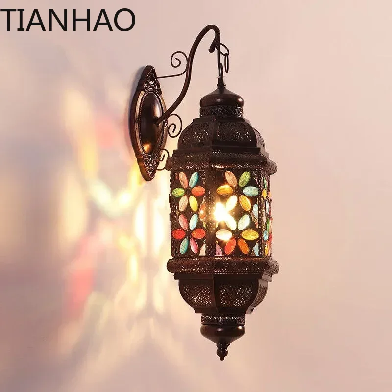 Southeast Asian wrought iron lighting restaurant entrance corridor wall lamp Thai style staircase lamp
Southeast Asian wrought iron lighting restaurant entrance corridor wall lamp Thai style staircase lamp