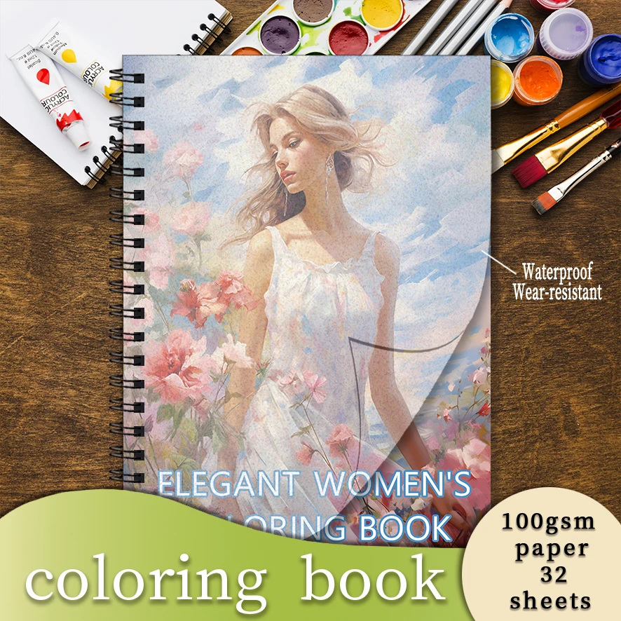 Adult Coloring Book - 8.3x 11.2 Inch 32 Pages Elegant Ladies Coloring Book - Helps Reduce Stress and Ease Emotions
Adult Coloring Book - 8.3x 11.2 Inch 32 Pages Elegant Ladies Coloring Book - Helps Reduce Stress and Ease Emotions