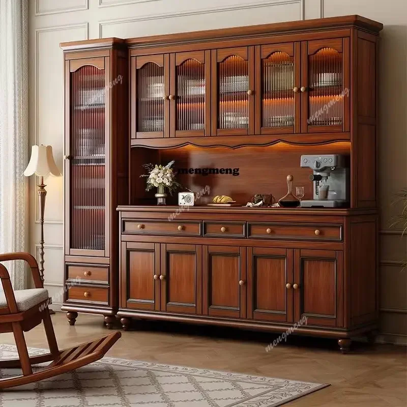 Best saller American high-end solid wood dining side cabinet wine cabinet integrated against the wall kitchen storage compartme
Best saller American high-end solid wood dining side cabinet wine cabinet integrated against the wall kitchen storage compartme