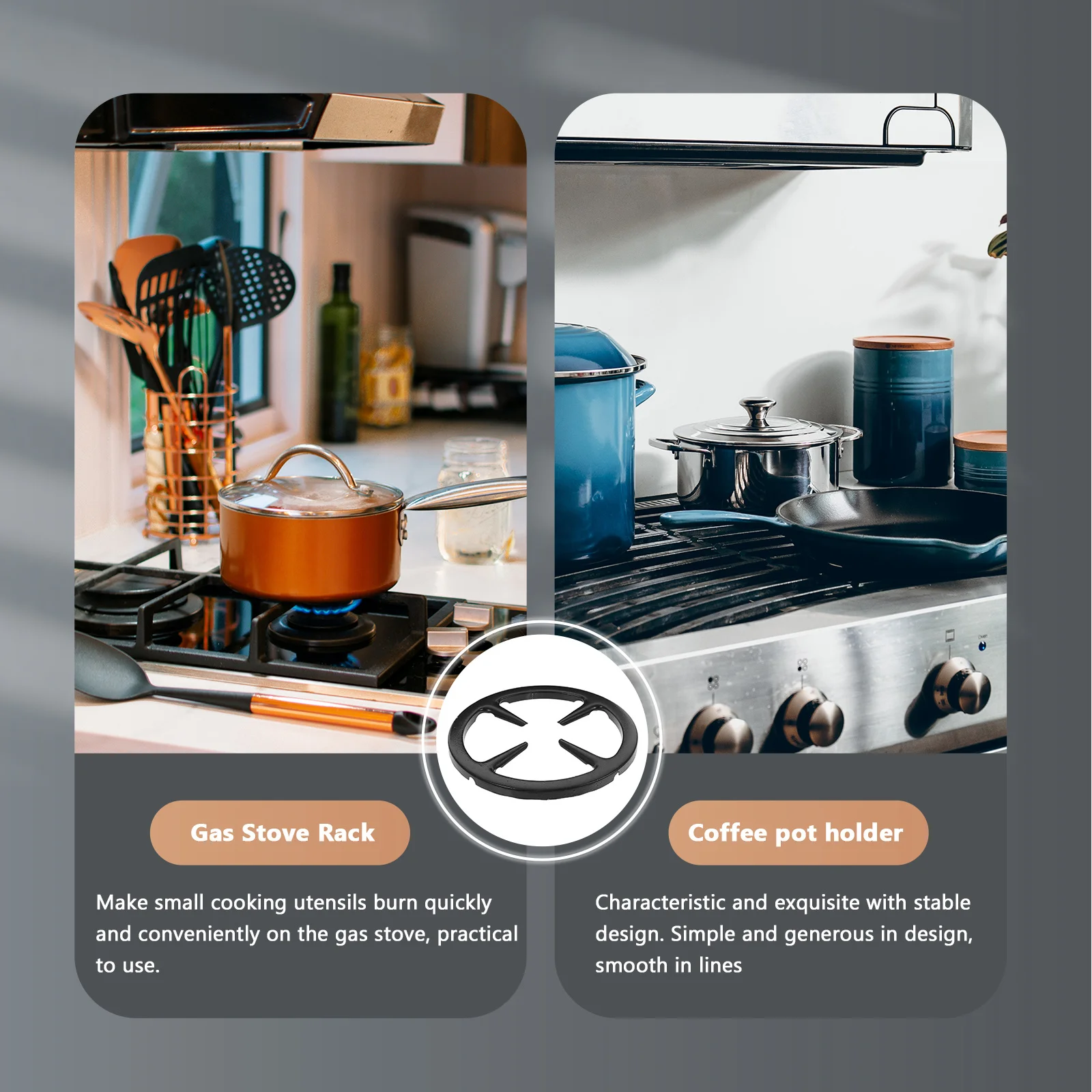 Round Mocha Coffee Pot Shelf Iron Material Coffee Pot Holder for Gas Stove Kitchen Cookware Rack Home Restaurant Use
Round Mocha Coffee Pot Shelf Iron Material Coffee Pot Holder for Gas Stove Kitchen Cookware Rack Home Restaurant Use