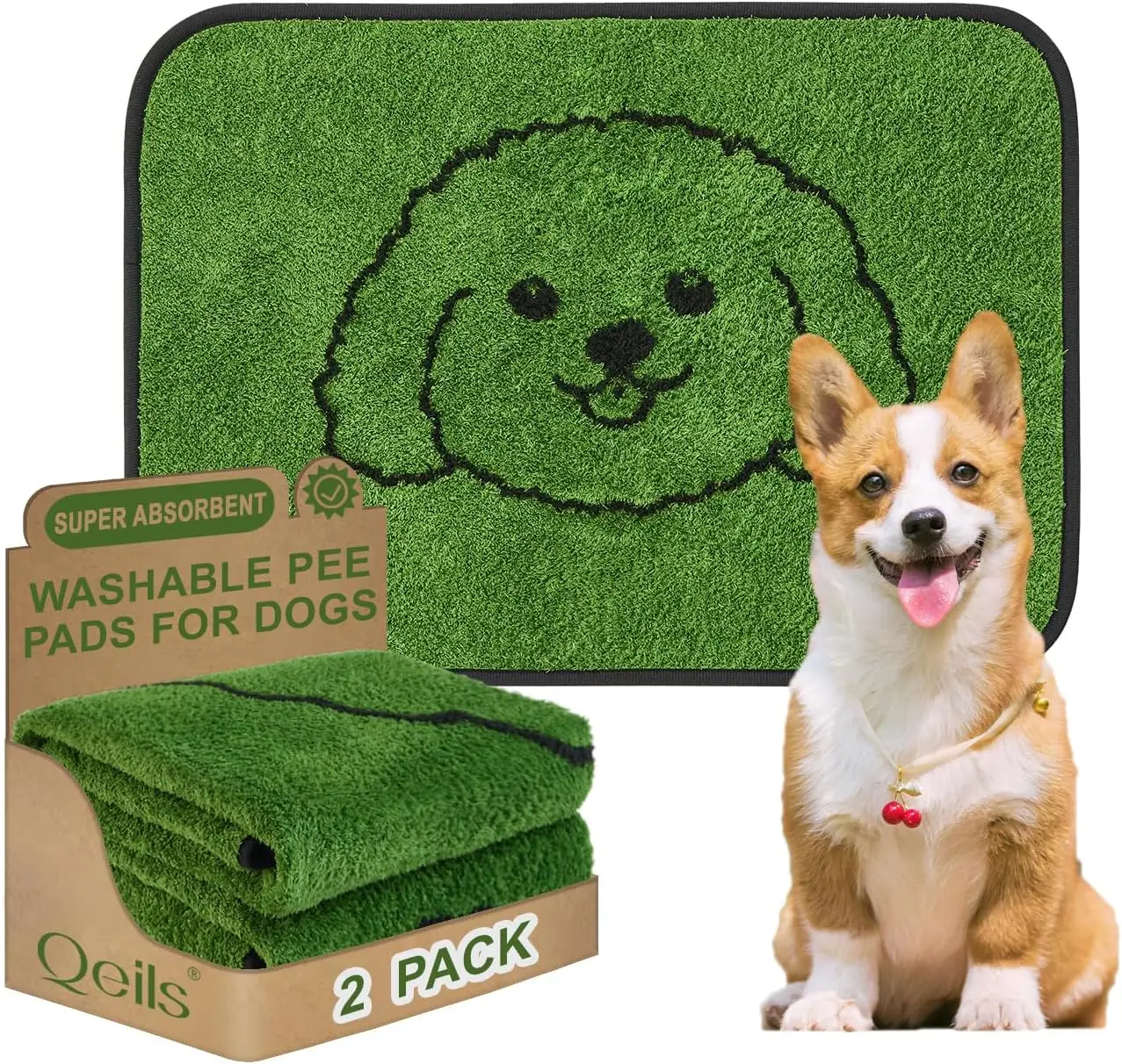 Reusable Puppy Pads, Washable Pee Pads for Dogs 2 Pack Durable Absorbent Leakproof Dog Training Pads for Home or Travel
Reusable Puppy Pads, Washable Pee Pads for Dogs 2 Pack Durable Absorbent Leakproof Dog Training Pads for Home or Travel