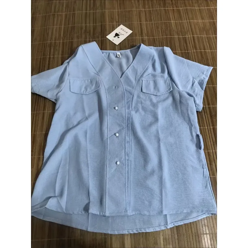 Summer New Korean Version Short-sleeved Shirt Design Sense V-neck Age-reducing Foreign Style Lace-up Waist and Thin Top Women
Summer New Korean Version Short-sleeved Shirt Design Sense V-neck Age-reducing Foreign Style Lace-up Waist and Thin Top Women
