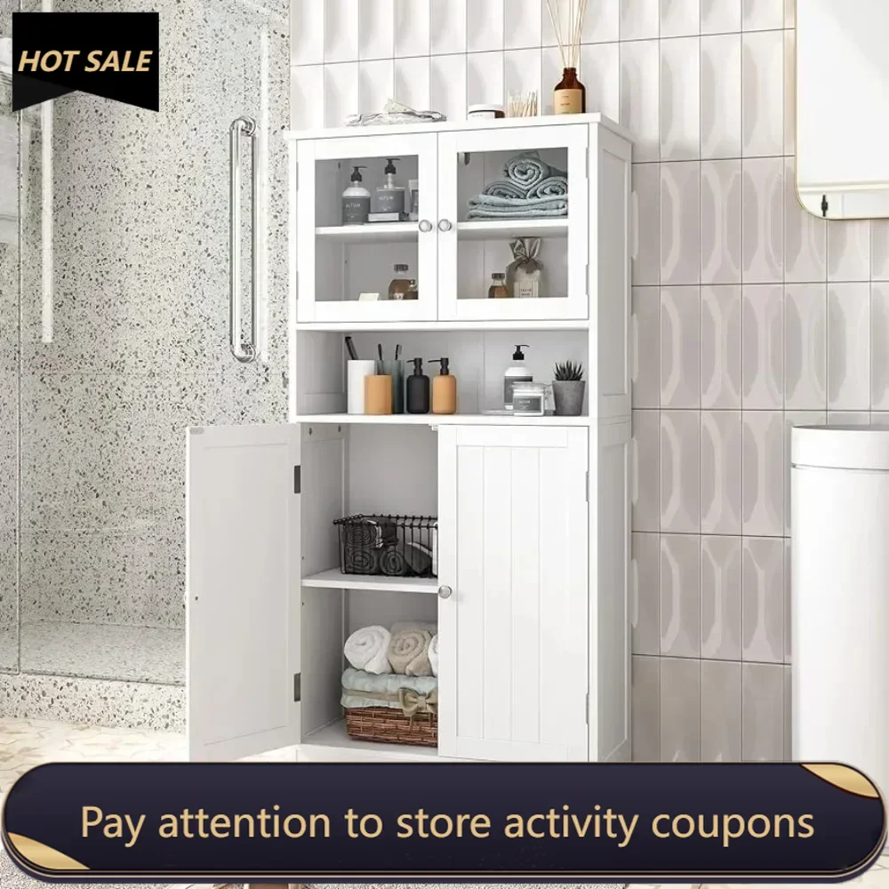 Bathroom Cabinet, Bathroom Floor Storage Cabinet with Open Shelf & Doors, Kitchen Cupboard, 23.6 x 11.8 x 50.4 Inches, White
Bathroom Cabinet, Bathroom Floor Storage Cabinet with Open Shelf & Doors, Kitchen Cupboard, 23.6 x 11.8 x 50.4 Inches, White