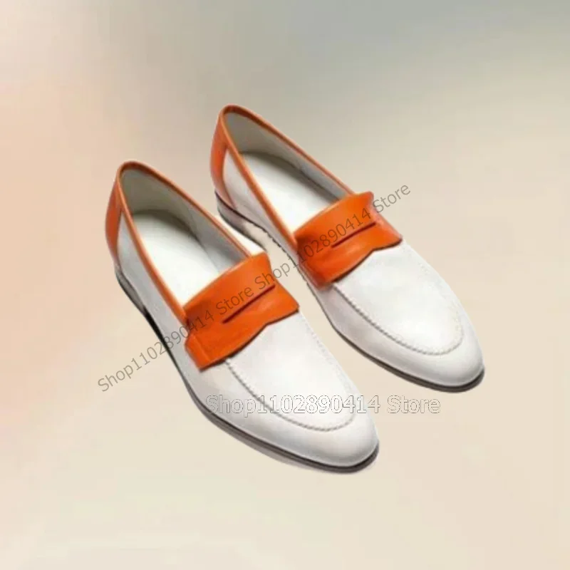 Orange White Matte Leather Sewing Design Loafers Fashion Slip On Men Shoes Luxurious Handmade Party Feast Office Men Dress Shoes
Orange White Matte Leather Sewing Design Loafers Fashion Slip On Men Shoes Luxurious Handmade Party Feast Office Men Dress Shoes