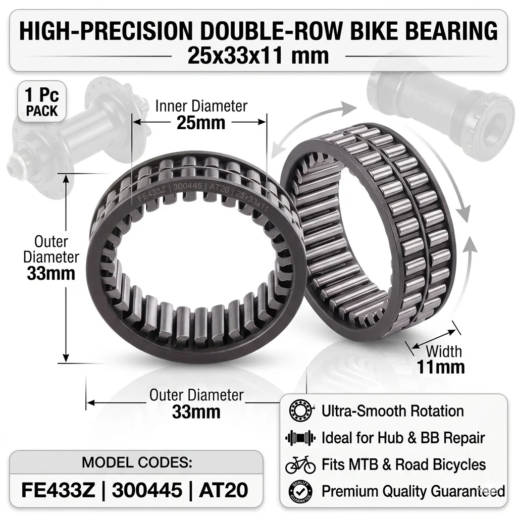Bike Bearing 25x33x11 mm FE433Z 300445 AT20 High Precision Smooth Wheel Hub Bottom Bracket Repair For MTB Road Bicycle 1 Pc
Bike Bearing 25x33x11 mm FE433Z 300445 AT20 High Precision Smooth Wheel Hub Bottom Bracket Repair For MTB Road Bicycle 1 Pc