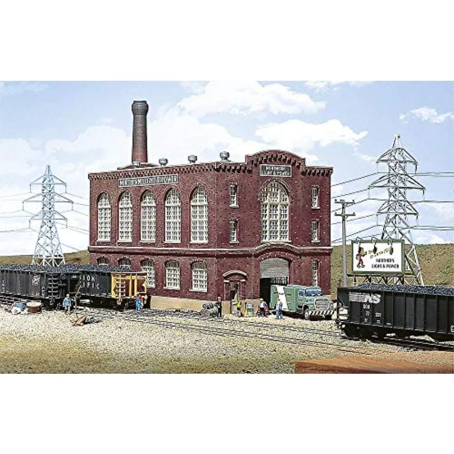 HO scale model railroad structure kit for Northern Light and Power Powerhouse, plastic material, gray color, detailed exterior
HO scale model railroad structure kit for Northern Light and Power Powerhouse, plastic material, gray color, detailed exterior