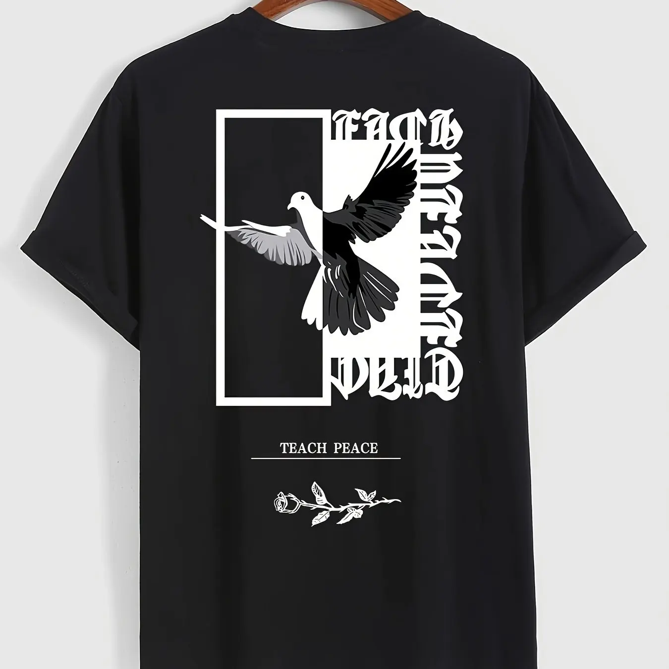 Teach Peace T-Shirt Dove Graphic 100% Cotton Short Sleeve Crew Neck Casual Top Men Ideal for Promoting Peace and Everyday Wear
Teach Peace T-Shirt Dove Graphic 100% Cotton Short Sleeve Crew Neck Casual Top Men Ideal for Promoting Peace and Everyday Wear