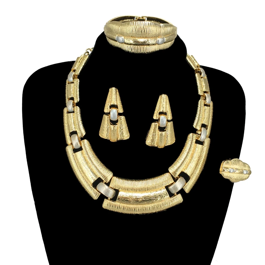 Hot Selling Gold Plated Jewelry 24k Original Necklace Bracelet Earrings Ring Party Jewelry Sets FHK15256
Hot Selling Gold Plated Jewelry 24k Original Necklace Bracelet Earrings Ring Party Jewelry Sets FHK15256