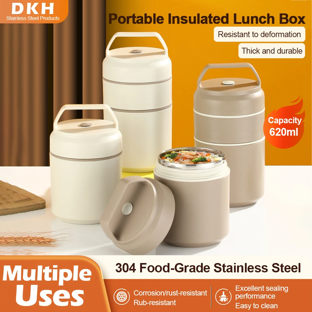 MTM 620 мл из нержавеющей стали 304, 2-слойный изолированный ланч-бокс с ручкой, портативный для кемпинга, работы, школы
MTM 620 мл из нержавеющей стали 304, 2-слойный изолированный ланч-бокс с ручкой, портативный для кемпинга, работы, школы