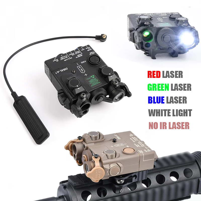 Tactical DBAL A2 Plastic Red/Green/Blue Laser&White Lighting Lamp NO IR Laser Optical Aiming Indicator Airsoft Equipment Hunt
Tactical DBAL A2 Plastic Red/Green/Blue Laser&White Lighting Lamp NO IR Laser Optical Aiming Indicator Airsoft Equipment Hunt