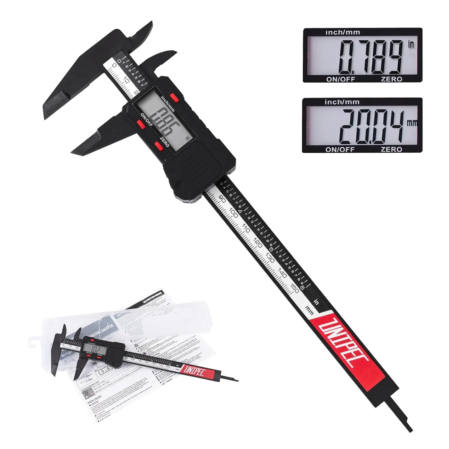 6 Inch Digital Caliper Micrometer, ABS Body with LCD, Auto-Off, Inch/Metric Conversion
6 Inch Digital Caliper Micrometer, ABS Body with LCD, Auto-Off, Inch/Metric Conversion