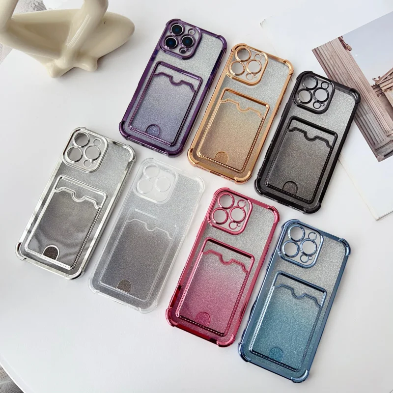 Four-corner electroplated phone case with card holder suitable for Apple17promaxShiny and bright15proHigh-end glitter cardstock
Four-corner electroplated phone case with card holder suitable for Apple17promaxShiny and bright15proHigh-end glitter cardstock