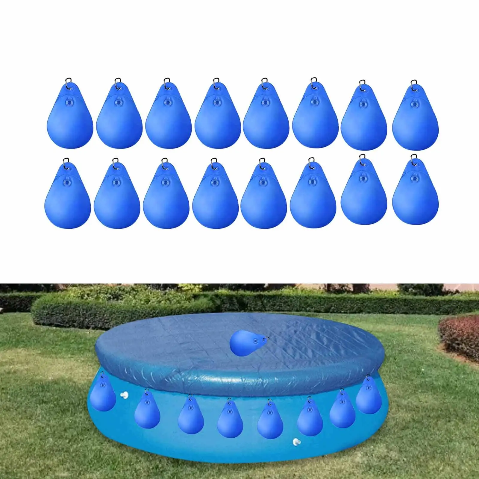 16Pcs Pool Cover Weights Wear Resistant PVC Material with Hooks Convenient Heavy
16Pcs Pool Cover Weights Wear Resistant PVC Material with Hooks Convenient Heavy