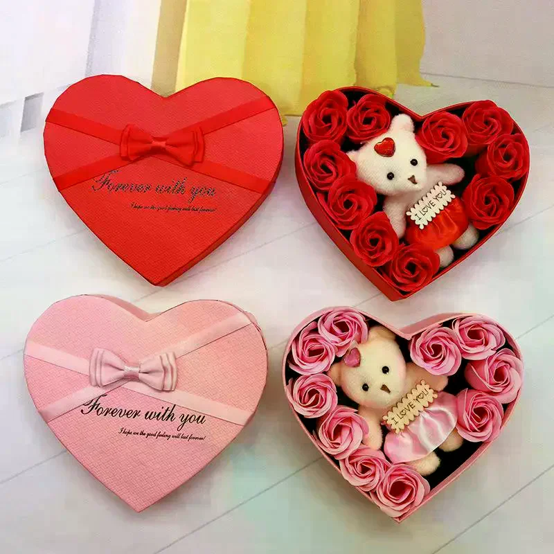 Pink Red Soap Rose Bouquet Box Romantic Bear Gift for Holiday Anniversary Party
Pink Red Soap Rose Bouquet Box Romantic Bear Gift for Holiday Anniversary Party