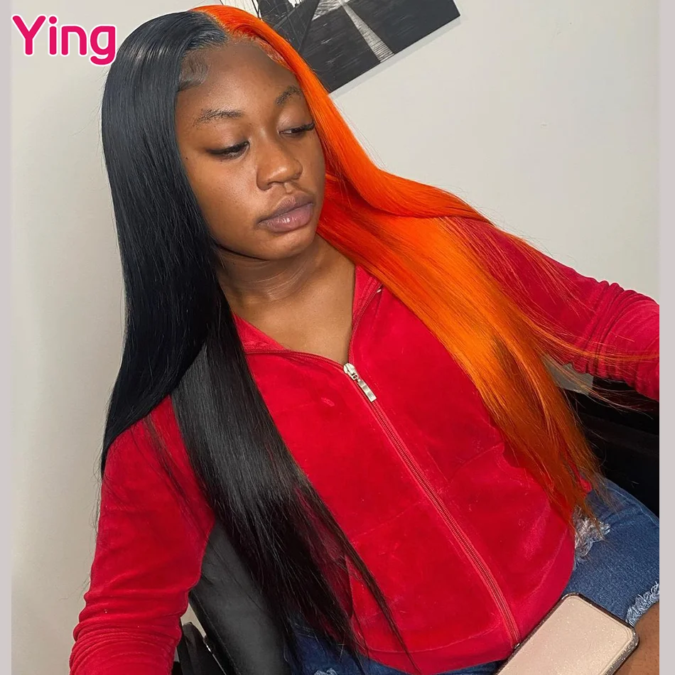 Ying Yinyang Colored Half Black Half Orange 200% Bone Straight 13x6 Transparent Lace Front Wig 13x4 Lace Front Wig PrePlucked
Ying Yinyang Colored Half Black Half Orange 200% Bone Straight 13x6 Transparent Lace Front Wig 13x4 Lace Front Wig PrePlucked