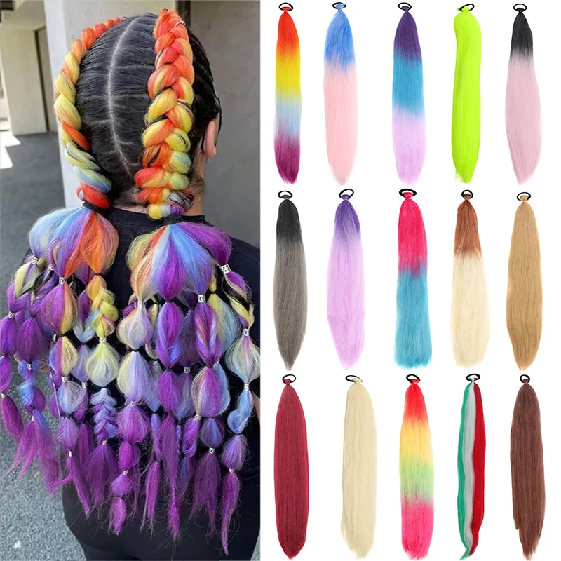 26 inch synthetic ponytail wig elastic strap long gradient color braided ponytail
26 inch synthetic ponytail wig elastic strap long gradient color braided ponytail