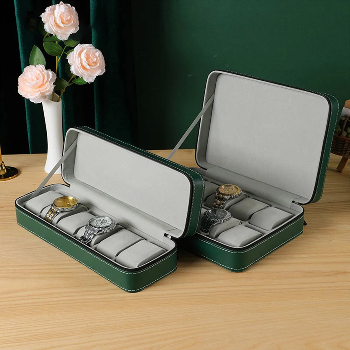 6/10/12 Girds New Watch Suitcase Organizer Portable Zipper Watch Case Bracelets Men's and Women's Multifunctional Display Box 
6/10/12 Girds New Watch Suitcase Organizer Portable Zipper Watch Case Bracelets Men's and Women's Multifunctional Display Box