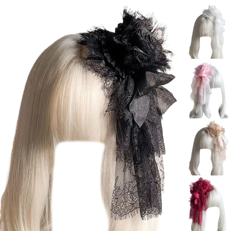 Women Elegant Lace Rose Hat Hair Clip with Bowknot Girl Fashion Anime Costume Hat Hair Clip Masquerades Party Dress Up Headpiece
Women Elegant Lace Rose Hat Hair Clip with Bowknot Girl Fashion Anime Costume Hat Hair Clip Masquerades Party Dress Up Headpiece