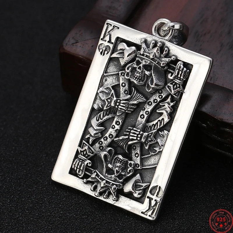 Genuine S925 Sterling Silver Pendants for Women Men New Fashion Creative Relief 3D Skull-Poker K Punk Jewelry Wholesale
Genuine S925 Sterling Silver Pendants for Women Men New Fashion Creative Relief 3D Skull-Poker K Punk Jewelry Wholesale