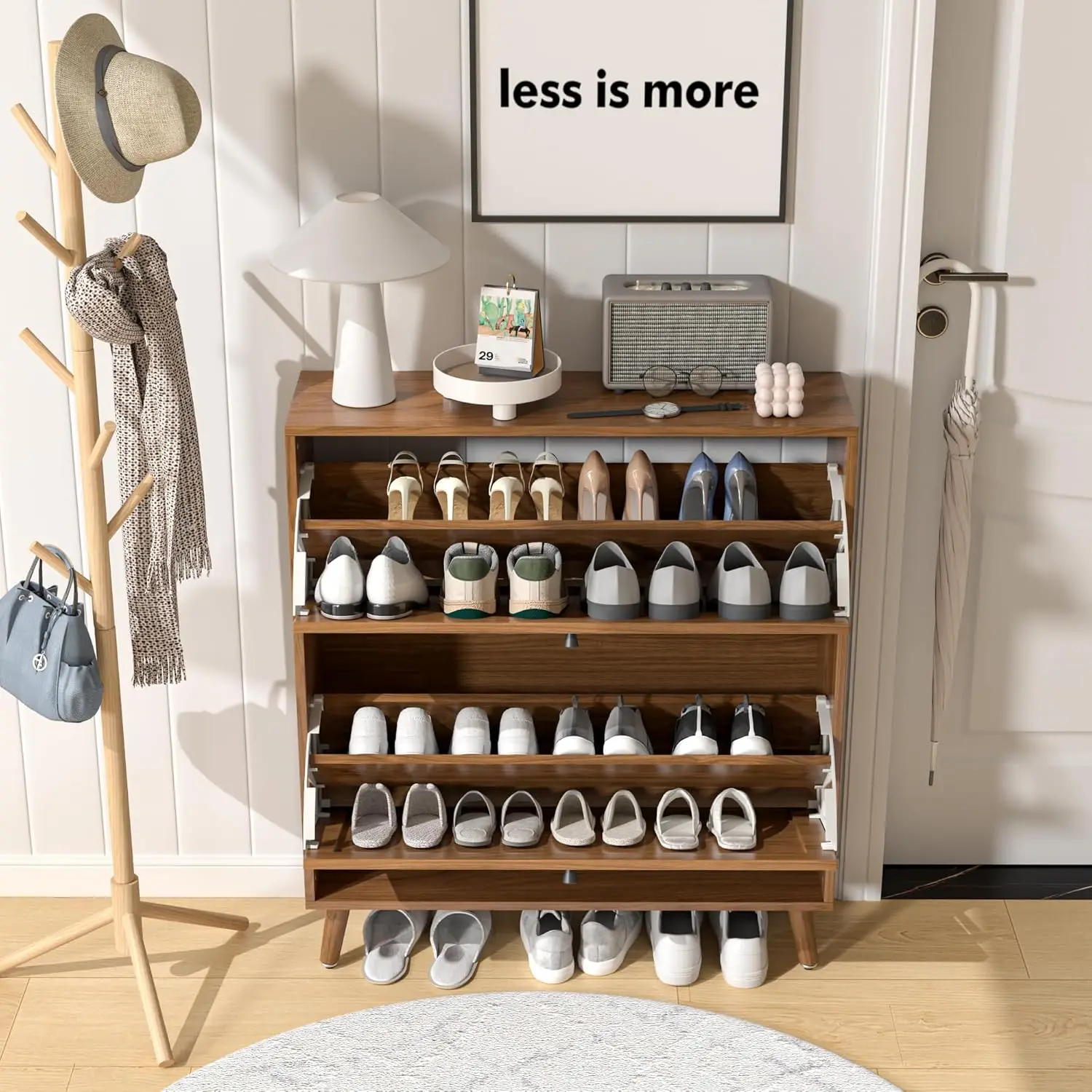 Shoe Storage Cabinet for Entryway with 2 Flip Drawers, Narrow Wood Shoe Cabinet with Fluted Panel, Freestanding, Customized
Shoe Storage Cabinet for Entryway with 2 Flip Drawers, Narrow Wood Shoe Cabinet with Fluted Panel, Freestanding, Customized