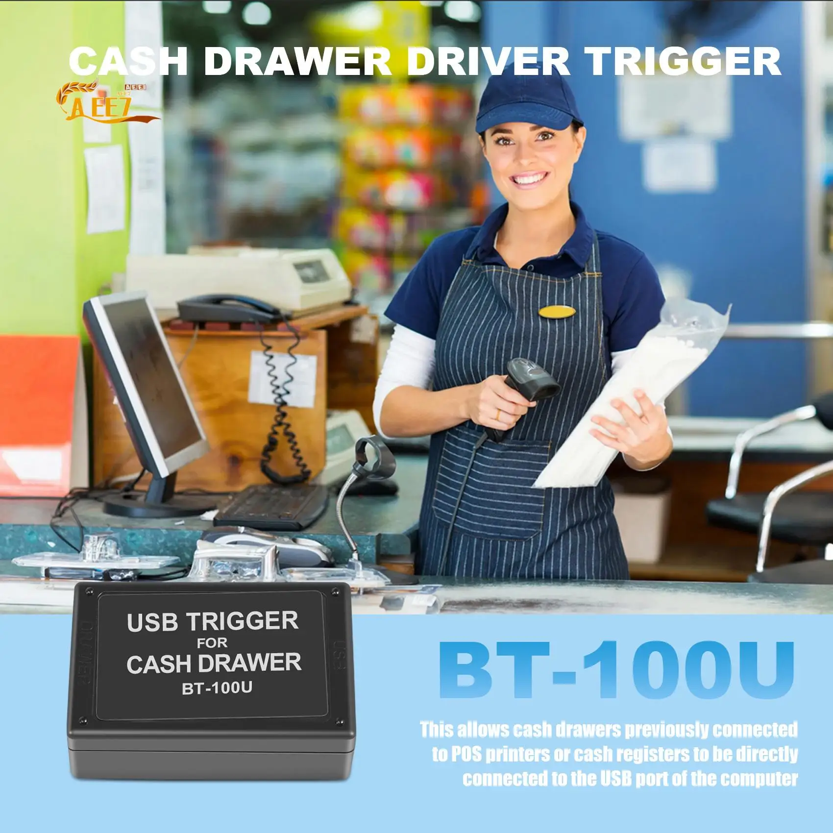 AEE7-BT-100U Cash Drawer Driver Trigger With USB Interface Drawer Trigger
AEE7-BT-100U Cash Drawer Driver Trigger With USB Interface Drawer Trigger