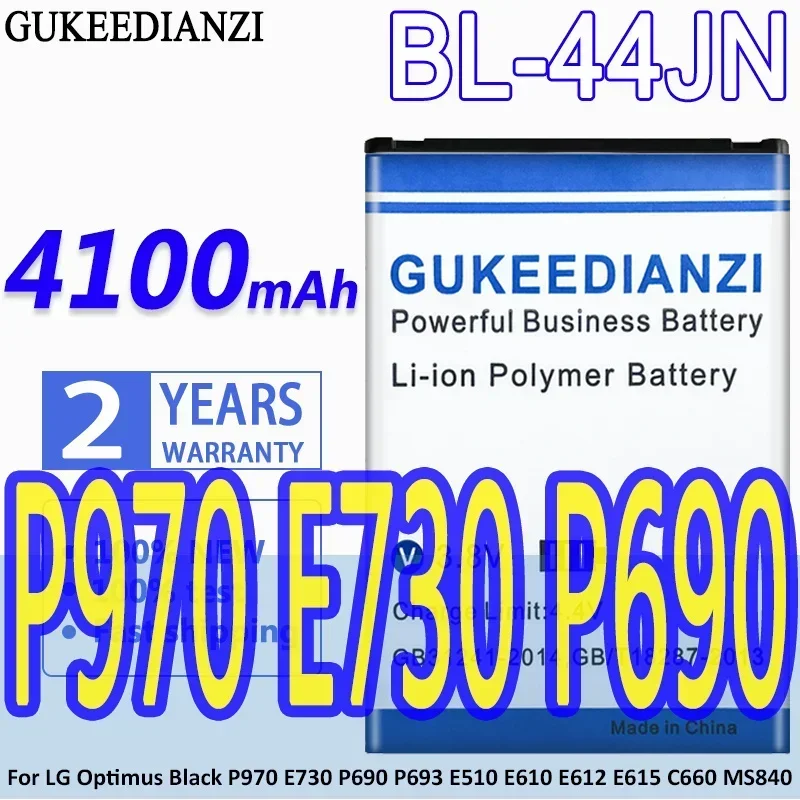 GUKEEDIANZI мобильная перезаряжаемая батарея BL-44JN 4100 мАч для LG Optimus Black P970 E730 P690 P693 E510 E610 E612 E615 C660 MS840
GUKEEDIANZI мобильная перезаряжаемая батарея BL-44JN 4100 мАч для LG Optimus Black P970 E730 P690 P693 E510 E610 E612 E615 C660 MS840